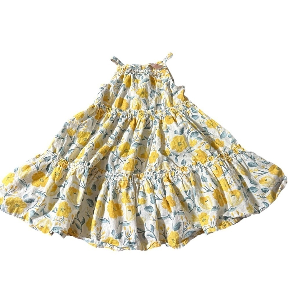 C&C California girls size small white and yellow spaghetti strap dress